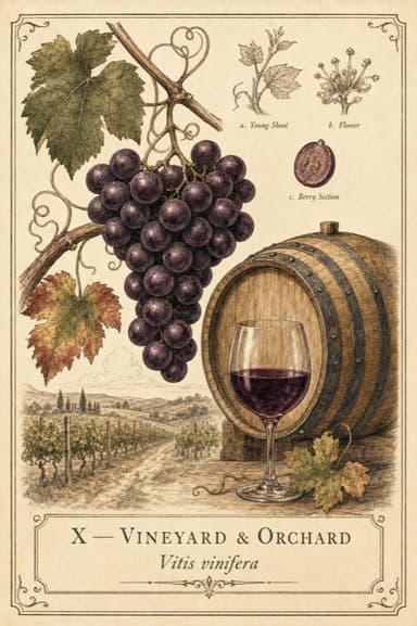 Vineyard & Orchard field-guide plate