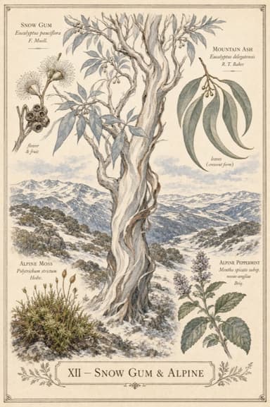 Snow Gum & Alpine field-guide plate