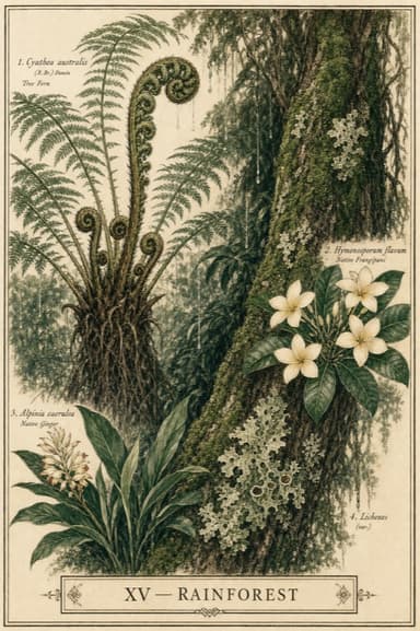 Rainforest field-guide plate
